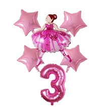 춤추는 핑크 테마 생일 파티 장식 일회용 칼 붙이 컵 접시 종이 모자 초대장 풍선 베이비 샤워, 1set 4