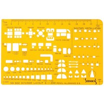 산키스 템플레이트 NO.502 가구형판 제도 모양자