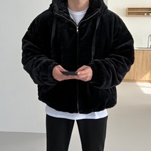 [남성후리스자켓] 후드 포근한 오버핏 밍크 퍼 점퍼 자켓 오버핏 양털 남자 겨울 아우터 잠바 옷 코디