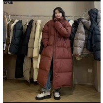 패딩 롱기장 도톰 화이트 오리털 웜업 강한 방한 유행 방지