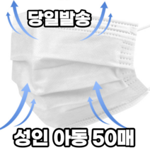 일회용 중학생 청소년 초등 초딩 유딩 중딩 스포츠 운동용 비말차단 어린이 알뜰 덴탈 여름 쿨 마스크 50장, 1박스, 소형(아동) 화이트 50매