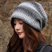 투톤 루즈핏 멀티 비니 골지 두건비니 롱 빅사이즈
