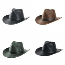 인디아나존스 인조가죽 카우보이모자 중년모자 카우보이모자