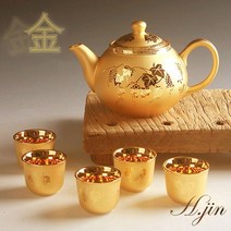 H.jin 골드세라믹 주기세트 술병술잔, 그린, 1개, 그린