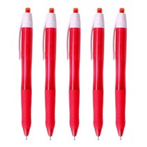 [마치]파스텔니들투명 0.7mm 국산 검정심볼펜, 빨강, 1개입