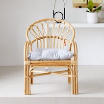 사라방드 테라스 라탄의자_자야_Up1/방석포함/라탄체어/암체어/카페의자, 베이지내추럴, 1개