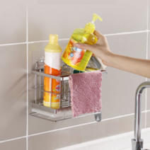툴픽스 스텐 수세미 세제 거치대, 1개, 실버