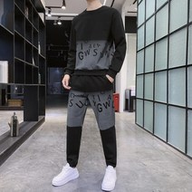 남성 봄가을 트레이닝복세트 라운드티셔츠 바지 투피스