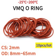 고무링 개스킷 10pcs 레드 VMQ 실리콘 링 가스 켓 CS CS 2mm OD 8 ~ 65mm O 링 고무 씰 압력 쿠커 o-링 식, 18 OD 25mm CS 2mm