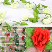 조화덩쿨 넝쿨조화 인테리어조화 넝쿨장미, 9송이 화이트