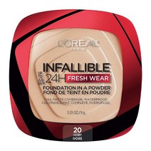 로레알 파리 메이크업 Infallible Fresh Wear 파운데이션 파우더 포함 최대 60.9 ml(24 H) 지속 30.8 ml(125 Ivory Buff 0.31 F, 0.31 Ounce (Pack of 1), 020 Ivory