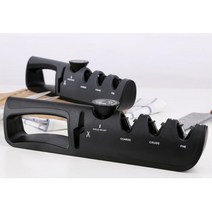 각도설정 칼 종류 맞춤 핸들 3단 칼갈이 주방용 식당, 그레이