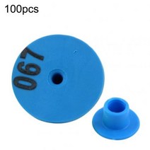 이표장착기 100pcs 미니 동물 귀 태그 번호 라운드 염소 양 돼지 가축 동물 귀 태그 라벨 표시 동물 가축 용품, 푸른