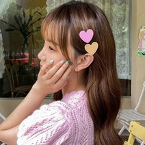 [해피드림스토어] [PK] 러블리 파스텔 하트 헤어 집게 머리핀 헤어악세사리