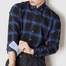 5myshop_남자 겨울셔츠 블루 체크 기모 남방 캐주얼 빅사이즈 남성 모직 루_5myshop