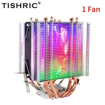 TISHRIC RGB 4 핀 PWM 팬 CPU 에어 쿨러 히트 파이프 히트싱크 냉각 AM3/15x/2011/x99 프로세서 486140, 4 Heat Pipes 1 Fan _Ryzen AM4