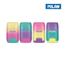 MILAN 밀란 컴팩트 연필깎이+지우개 선셋, 1개, 청록보라