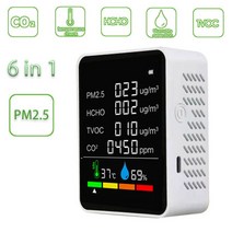 실내 공기질 측정기 농도 휴대용 산소 습도 공기 이산화탄소 미세먼지 6in15in1 co2 meter 디지털 온도 테스터 tvoc hcho 감지기 품질 모니터 164, 협력사, c