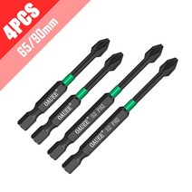 마그네틱 배치 헤드 충격 강한 크로스 PH2 고경도 스크루 드라이버 세트 미끄럼 방지 방수 비트 60mm 70mm 90mm 4 개 5 6, [10] Set 10, 10개