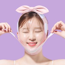 베로미 리프팅밴드 얼굴 브이라인 턱 땡기미 땡김이 턱선 이중턱 수면 주름 턱살 마사지기구, 핑크, 1개
