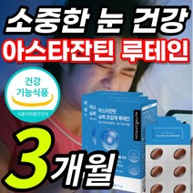 식약처 인증 올인원 아스타잔틴 초임계 루테인 루태인 뉴테인 누태인 류태인 루테린 황반색소 밀도 침침한 답답한 건조한 눈 노화 피로 건강 관리 보호 도움 영양제 + 알 약 케이스, 1개, 3개월