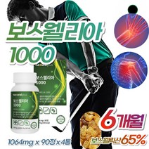 100% 인도 보스웰리아 직장인 운동 골프 엘보 영양제 해조칼슘 NAG 아연 녹색 초록 입 잎 홍합 상어연골 분말 테니스 소 모임 동아리 무릎 무릅 어깨 팔꿈치 손목 발목 추천, 1000mg x 90정(45일분) x 4개