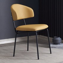 침실 간단한 가죽 식당 의자 홈 서재 판매 사무실 리셉션 편안한 등받이 커피 숍, 05 Black frame yellow