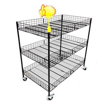 가판대 좌판대 접이식 과자 간식 진열대 진열 행사 매대 바퀴 휠 2단, 1, XL 블랙 110xW65Hx80