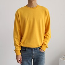 더베이직샵 남녀공용 더블코튼 특양면 크루넥 무지 긴팔 맨투맨 라운드 티셔츠
