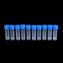 새로운 10PCS x 5ml 화학 플라스틱 테스트 튜브 바이알 씰 캡 팩 컨테이너 사무실 학교 용품