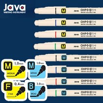 자바 OHP 수성펜 (낱개/12자루 1타) 수성펜/자바/OHP물펜/OHP/JAVA 필기도구 특수 수성잉크, 자바 OHP 수성펜 M/F, 검정 (12자루 1타)