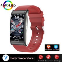 2020 새로운 ECG PPG 혈압 심장 박동 모니터 건강 스마트 워치 스포츠 피트니스 트래커 Smartwatch, Red