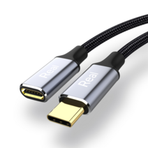 레알몰 USB3.1 Type-C Gen2 연장 케이블 50cm/RL010/C타입/4K UHD 60Hz/10Gbps 속도/20V 5A 최대 PD100W/나일론 메쉬