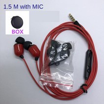 3M 길이의 이어폰 헤드폰 가라오케 노래 마이크가 있는 슈퍼베이스 스테레오 금속 3.5mm 폰/전화 프로 MP4, 01 H3 1.5M RED