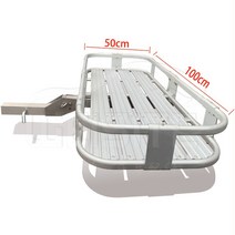 히치캐리어 히치바스켓 차량용 접이식 후면 카고 화물 트레일러 마운트 SUV, 흰색 1.0 x 0.5m