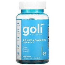 Goli Nutrition 골리 뉴트리션 아쉬와간다 믹스 베리 60개 구미 비타민 D2 해바라기 레시틴 함유 코셔 및 할랄