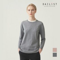 [데일리스트] 셔링넥 비즈 니트 풀오버_MDBBLXF8171