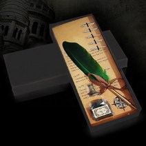 그라피 잉크 만년필 딥펜 깃털 펜 세트 캘리, 그린