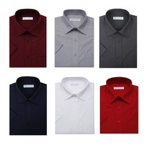 MENO MOSSO 95(M)~130(4XL) 솔리드 기본 레귤러 일자핏 시원하고 부드럽고 구김적은 레이온 반팔 와이셔츠