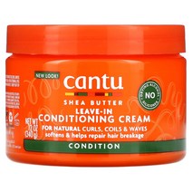 Cantu 시어버터 리브인 컨디셔닝 크림 천연 컬 땋은머리 웨이브용 340g(12oz)