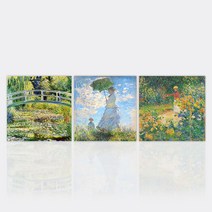 수재샵 보석십자수 모네 정원에서 3D 40x40 (모네시리즈) 국산 정품 명화보석십자수, 도안 큐빅 도구세트 (DIY제품)