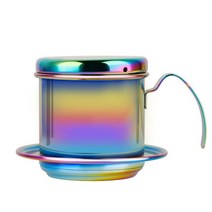 커피드립퍼ROKENE 커피 필터 프레스 스테인레스 스틸 베트남 세트 가정/주방/사무실/야외 용 최고의 드리, 한개옵션1, 04 다채로운