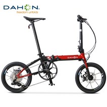 Dahon 다혼 K3plus 16 인치 미니 초경량 가변 속도 디스크 브레이크 접이식 자전거 성인 남녀 자전거 inch 스타일 style, 16인치, 블랙 레드