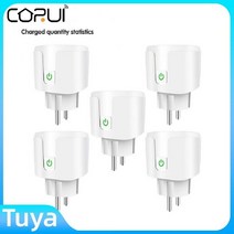 스마트플러그 원격스위치 전기세이버 corui tuya 16a20a wifi 소켓 eu, 6개, 20시