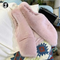 여성 페이크 조끼 퍼