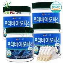 HACCP 식약처인증 프리바이오틱스 유산균 프락토올리고당 20% 프리미엄생유산균 19종 1% 온가족유산균 프리바이오틱스&유산균 분말 + 슈퍼푸드.com 연자육 티백, 4세트, ( 통 300g + 1g  )