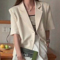 코코블랑 여성용 클래식 썸머 반팔 자켓