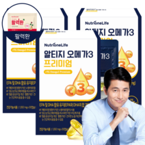 뉴트리원 알티지 오메가3 프리미엄 혈행건강 혈액순환 눈 건강 rTG EPA DHA 활력환 기획세트, 30캡슐, 3개