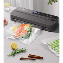 식품 진공포장기 비닐팩 압축 씰링기 가공육 고기팩, 블랙