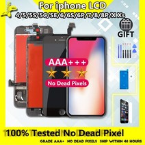 [해외] iPhone 4S 5 5S SE 6 7 8 Plus 디스플레이 용 AAA LCD 화면 iPhone X XR XS Max OLED 교체 데드 픽셀 터치 어셈블리 없음, iPhone 6S용 블랙